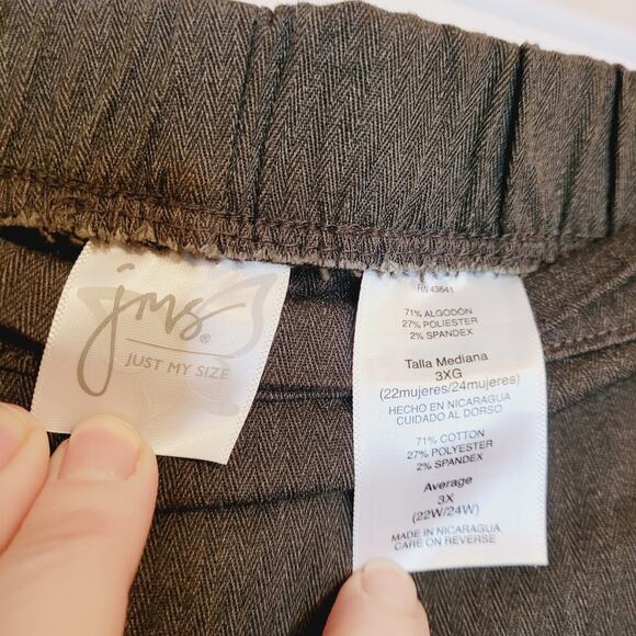 New JMS Just My Size Grey Pull On Trouser Pants 3X plus size career officecore - Picture 3 of 8